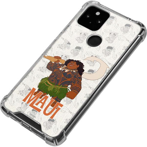 Disney Princess Moana Maui Pattern Google Pixel 5a 5G Clear Case